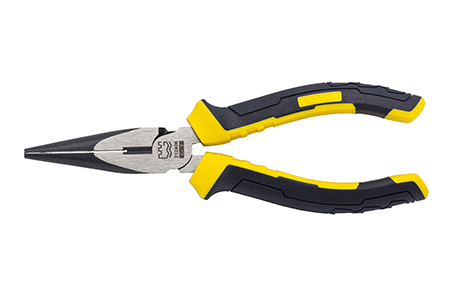 Great Wall Industrial-Grade German-Style Bi-Color Handle Long Nose Pliers，Labor-Saving